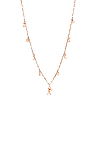 Runaway Mini Charm Necklace Rose Gold