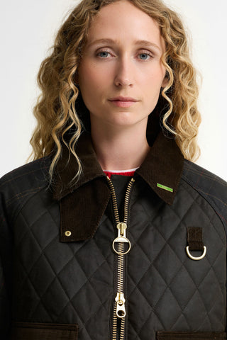 Tartan Reimagined Icons Tartan Quilted Spey Wax Jacket Olive/Classic