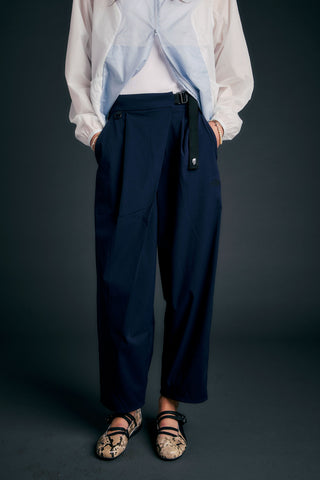 Lightweight Wrapped Barrel Casual Pants Aviator Navy
