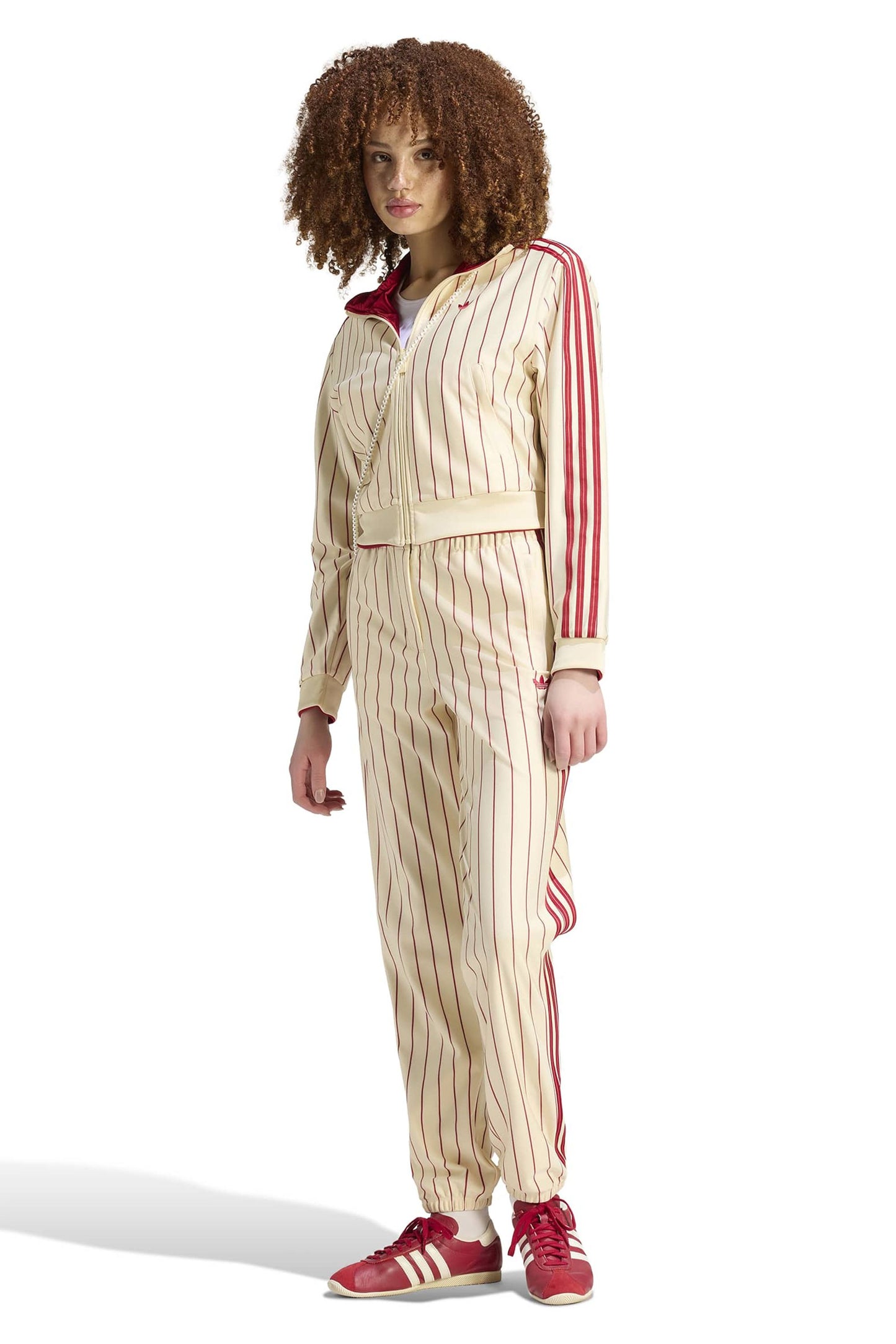 Pinstripe Trackpants Vanilla/Red