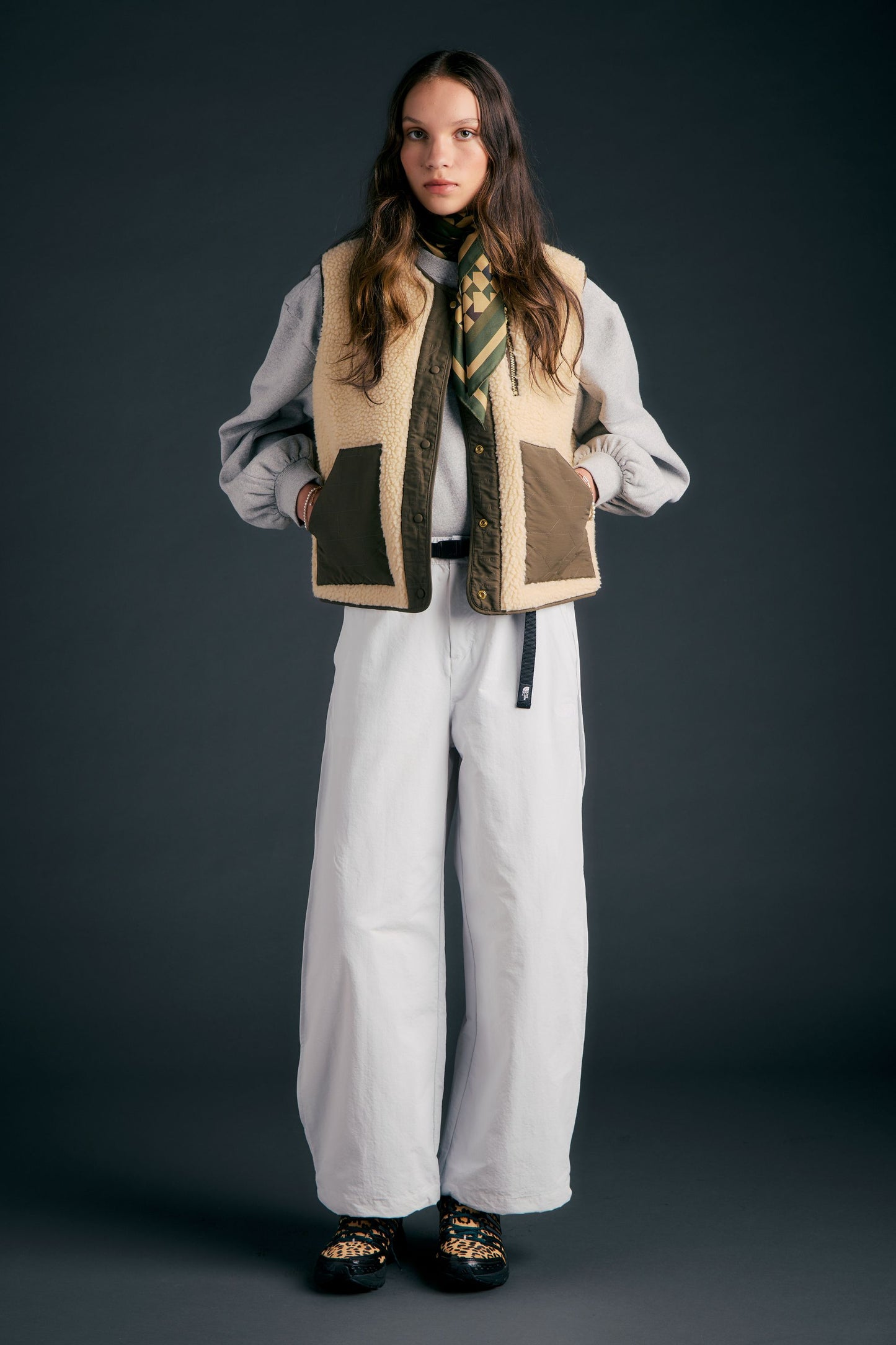 Buttoned Side Casual Pants Pearl Stone