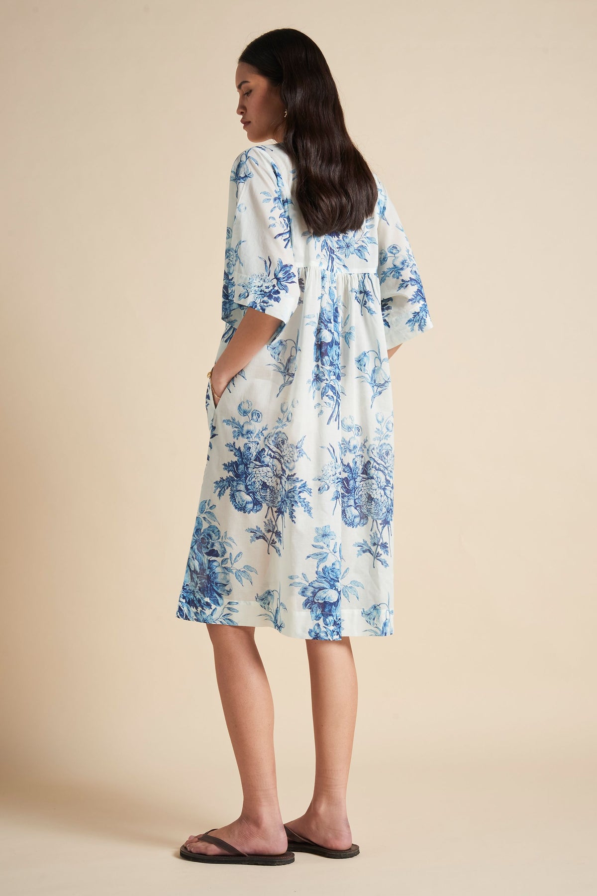 Romantic Floral Kaftan Nightie Teal