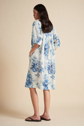Romantic Floral Kaftan Nightie Teal