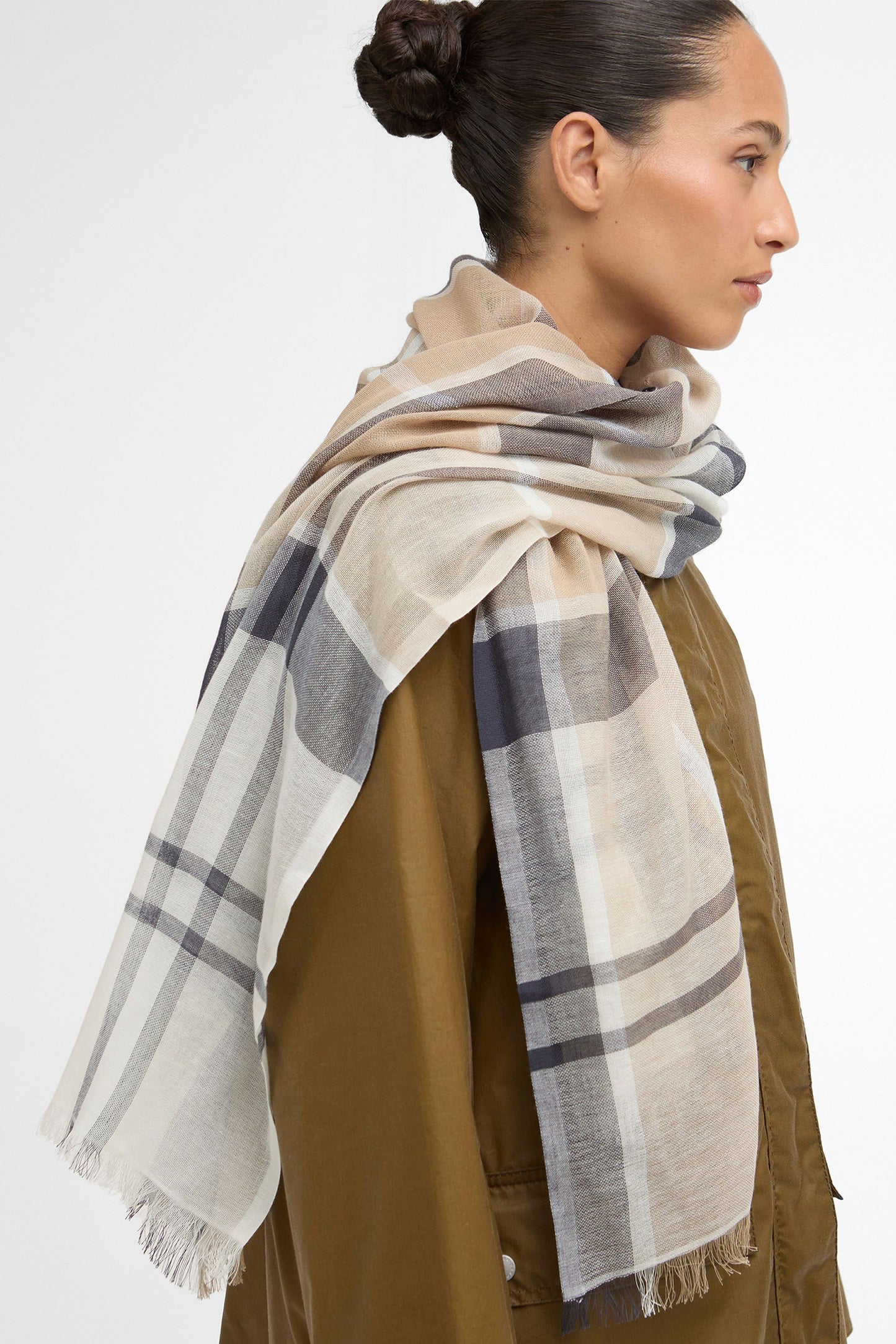 Abigail Tartan Scarf Dress Navy