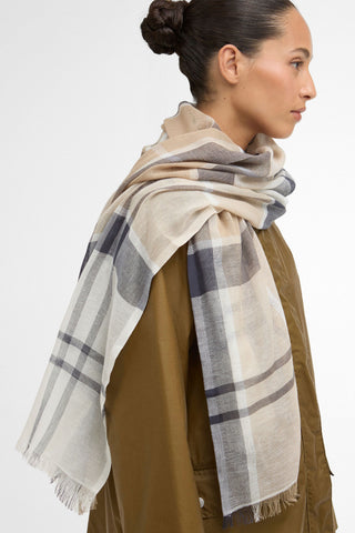 Abigail Tartan Scarf Dress Navy