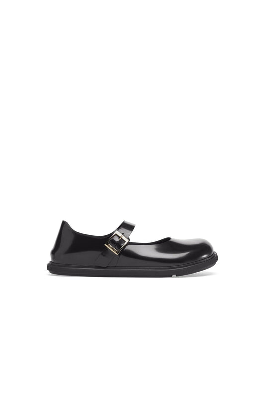 Mantova Droplet Buckle High Shine Narrow Fit Black