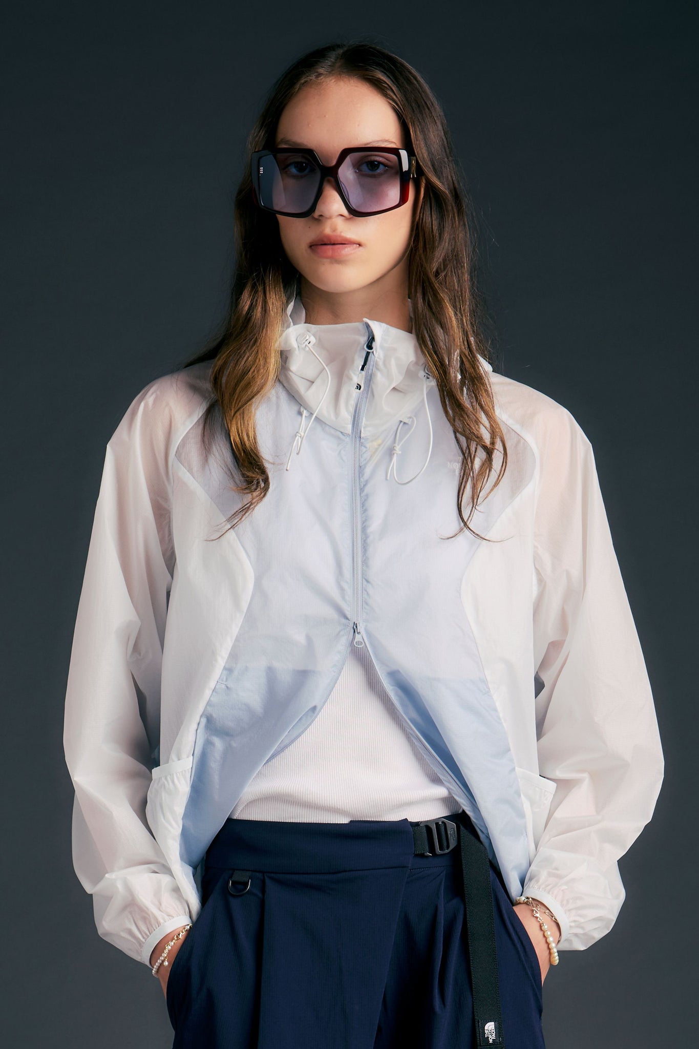 Semi-Sheer Wind Jacket Pearl Stone/Frost Grey