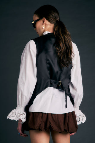 Shearling Waistcoat Black