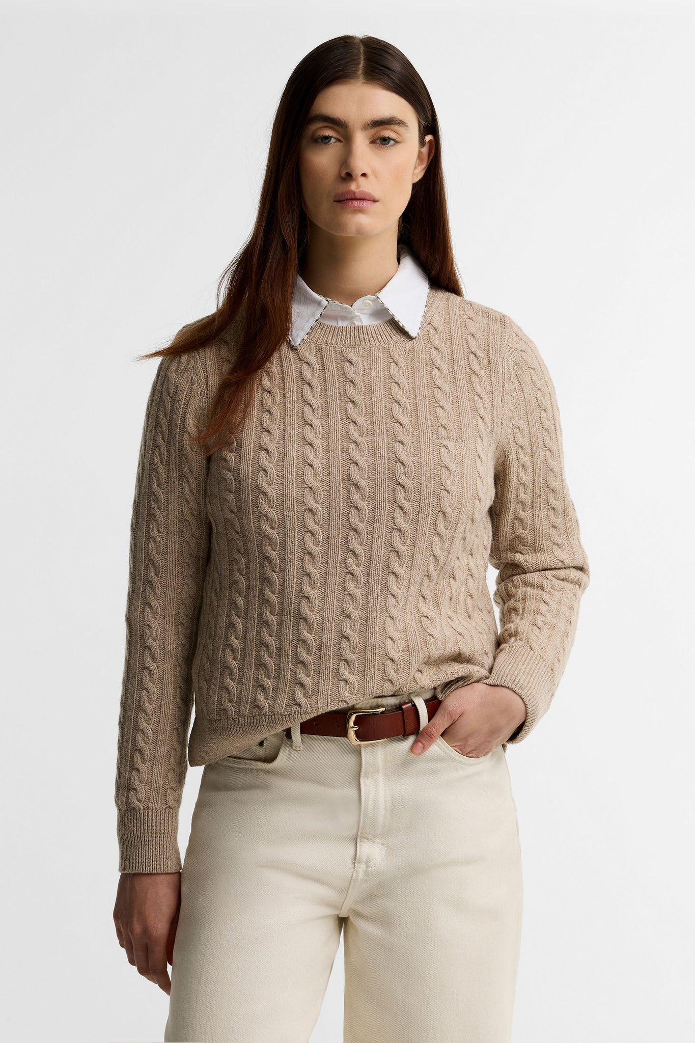 Ashdown Cable Knitted Jumper Honey