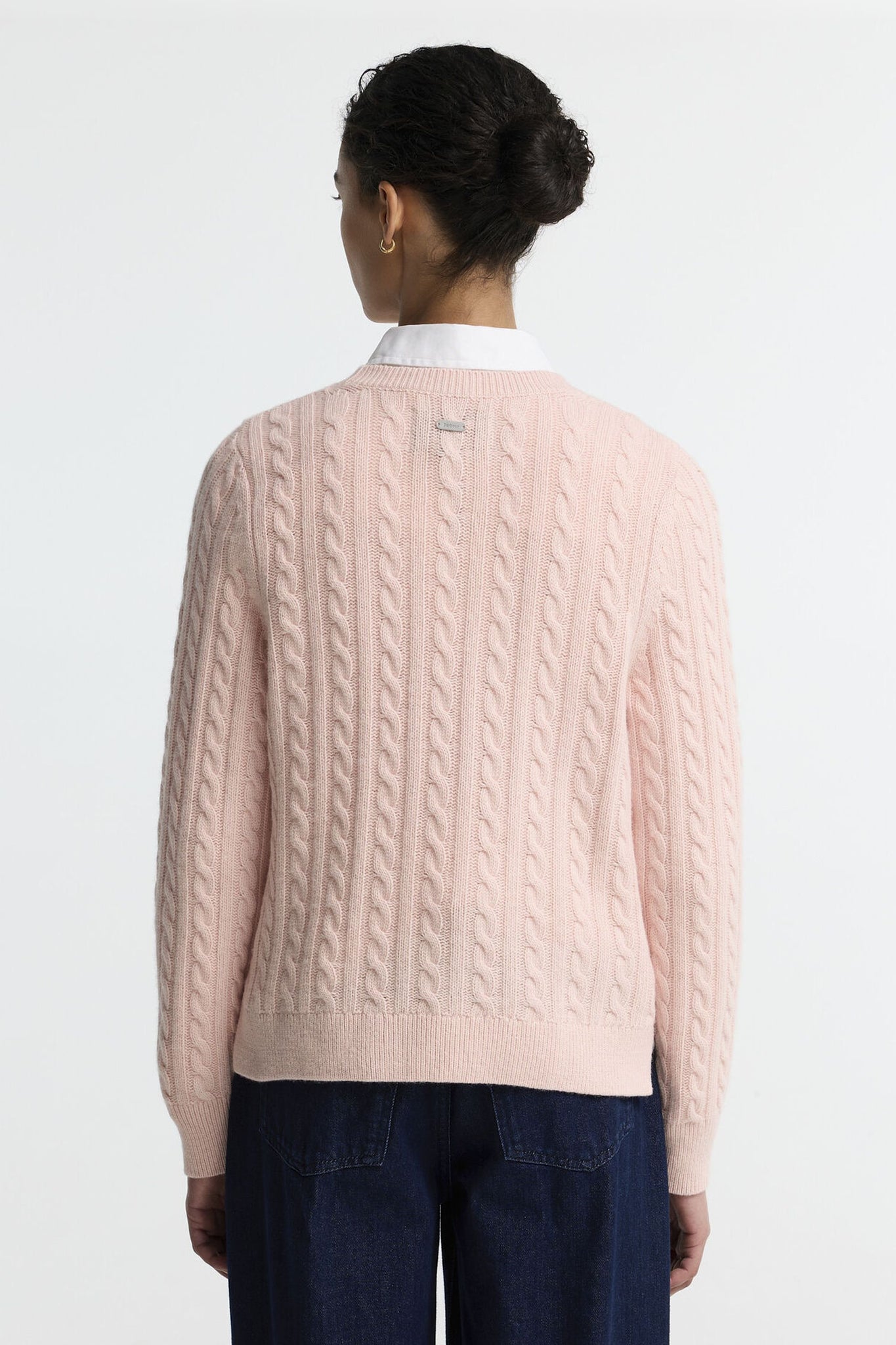 Ashdown Cable Knitted Jumper Pink Blush