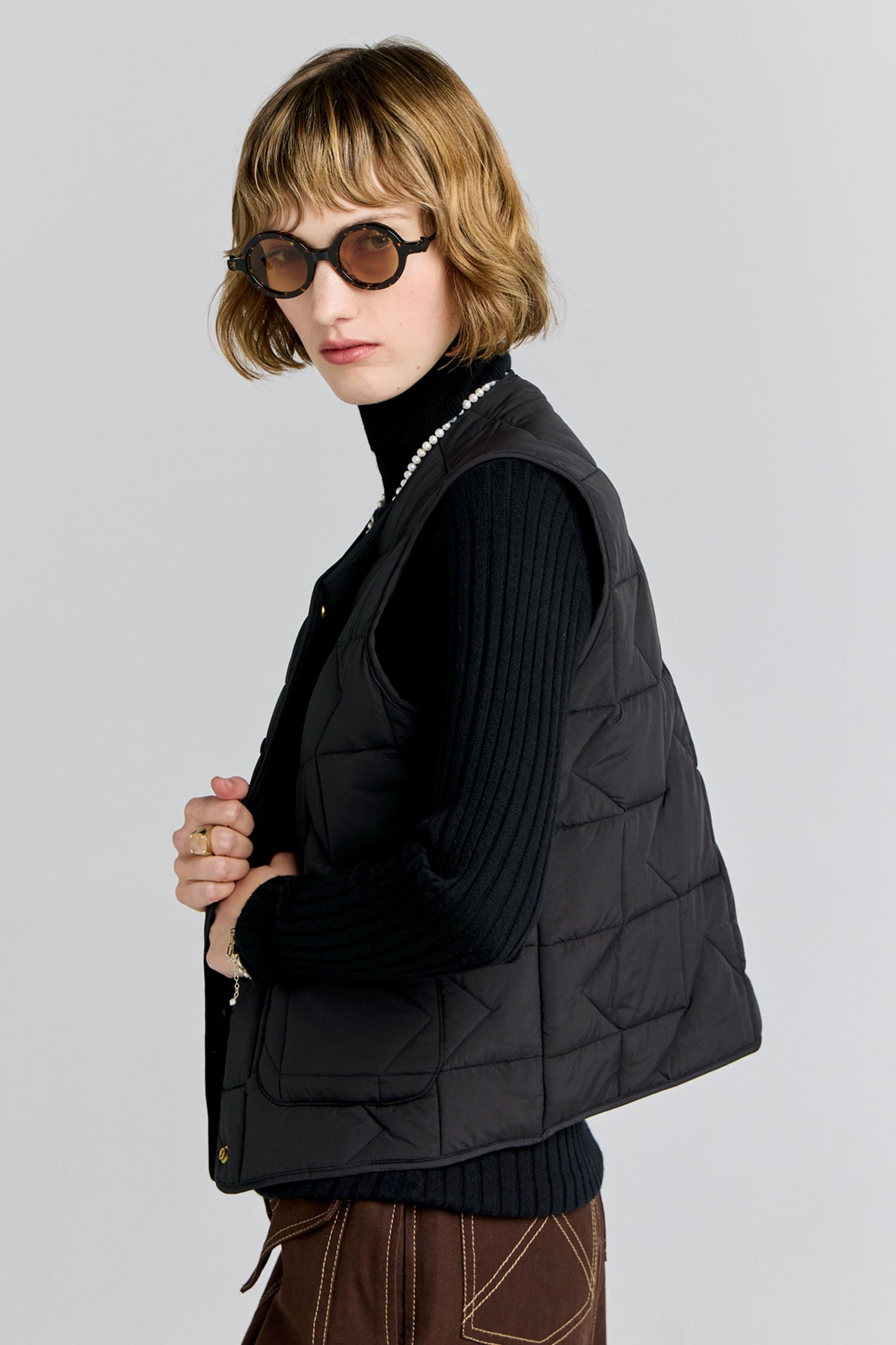 Quilted Drift Vest Black