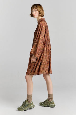Glaze Dress Burgundy Multi