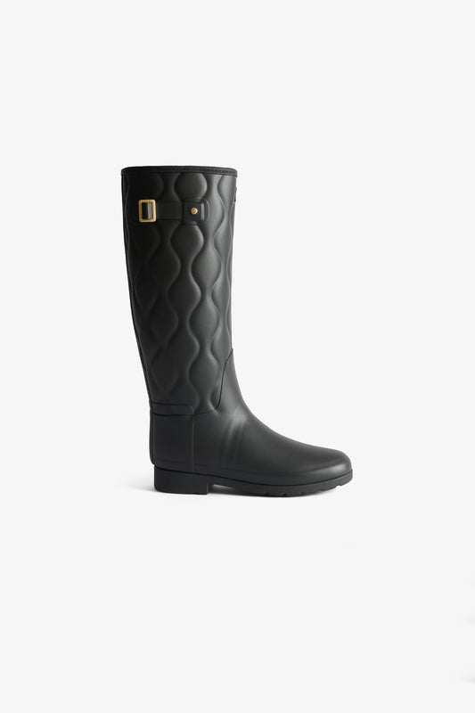 Refined Tall Onion Quilt Boot Black