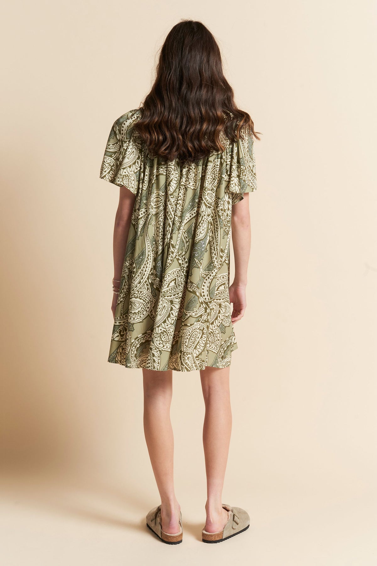 Ocean Paisley Gathered Nightie Olive