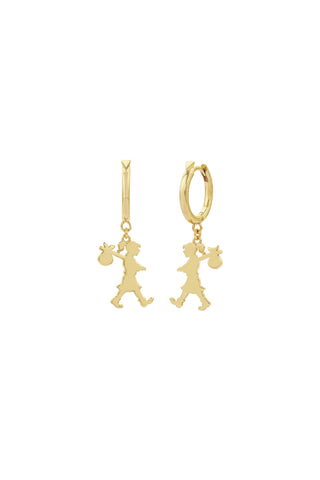 Small Runaway Girl Earrings Gold Plated