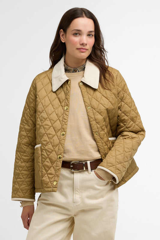 Cropped Liddesdale Quilted Jacket Sand/Dress/Pearl