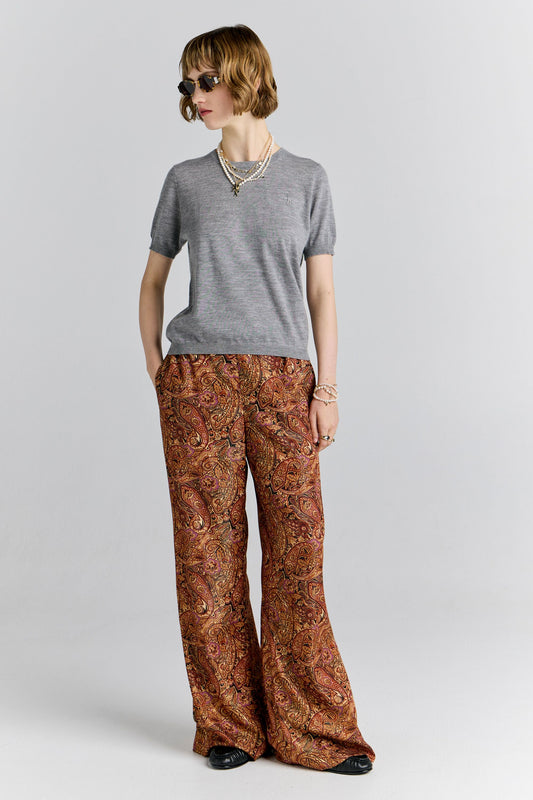Palazzo Lounge Pants Burgundy Multi