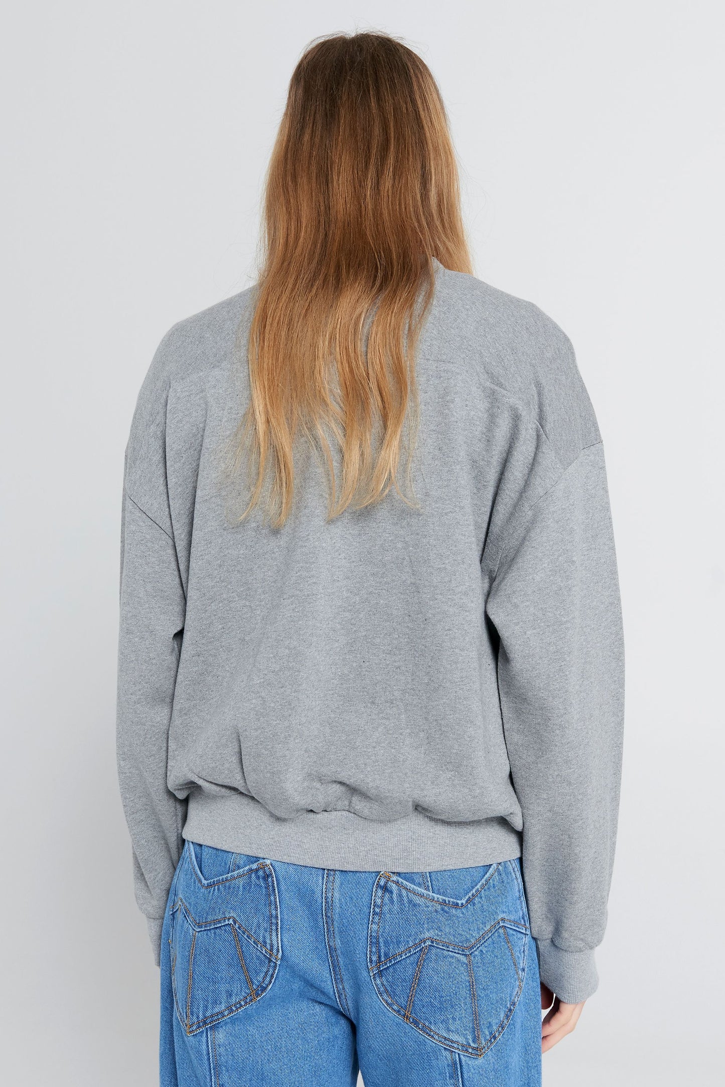 Runaway Girl Organic Cotton Crewneck Sweatshirt Grey Marle