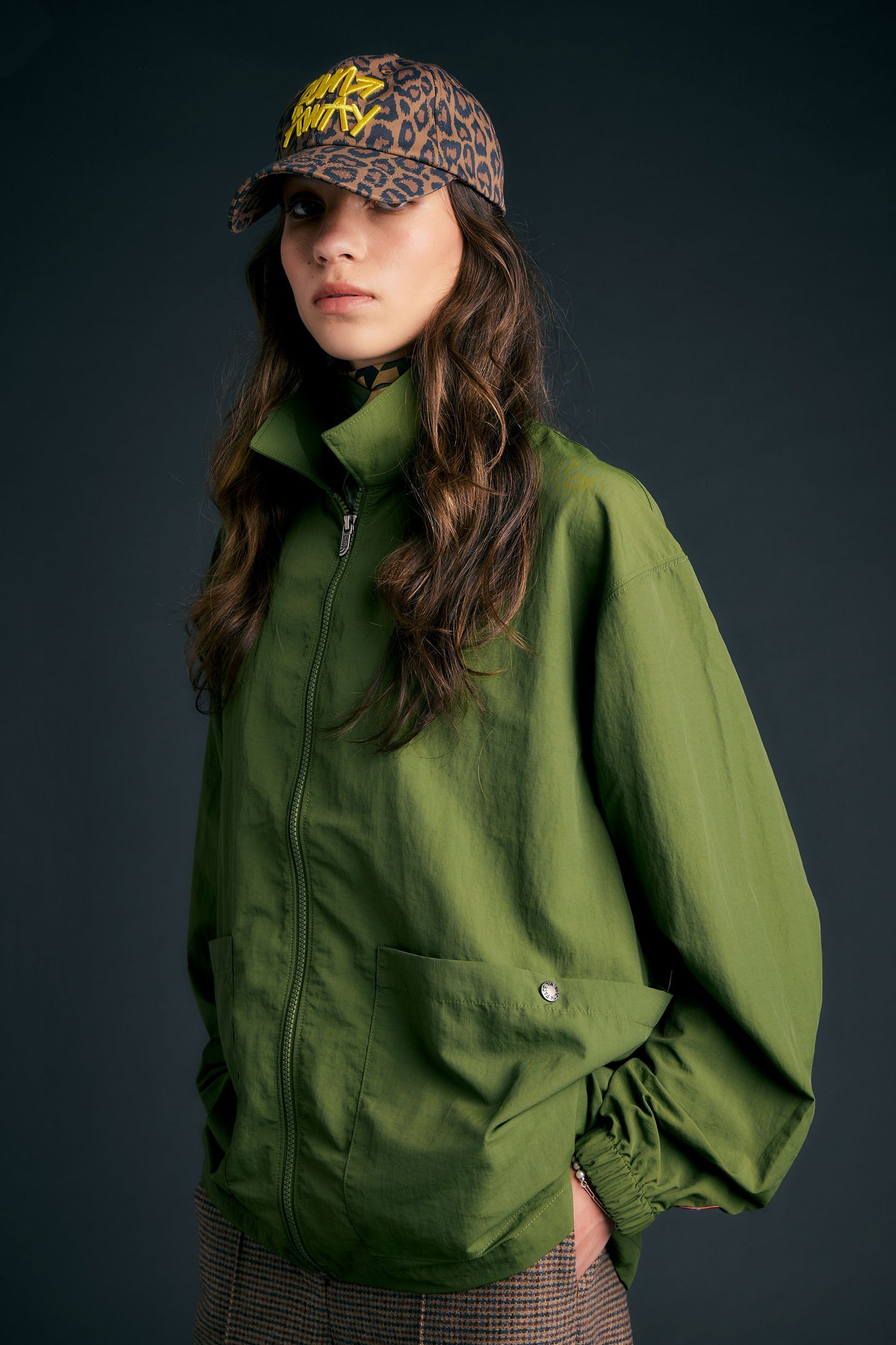 Red Box Nylon Long Sleeve Shirt Woodland Green