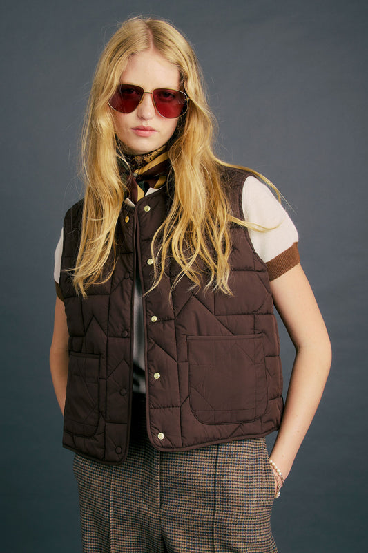 Quilted Drift Vest Chocolate