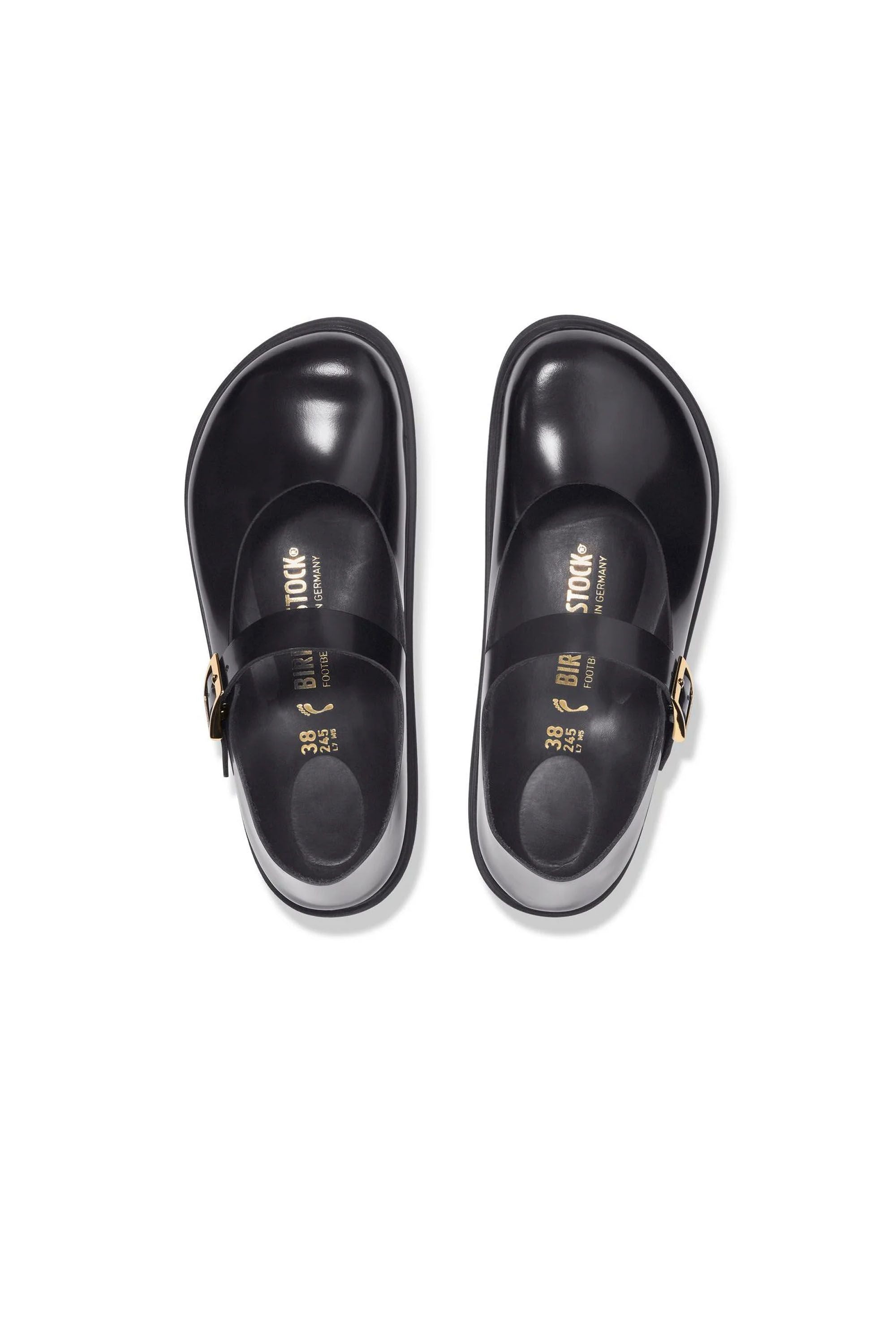 Mantova Droplet Buckle High Shine Narrow Fit Black – Karen Walker