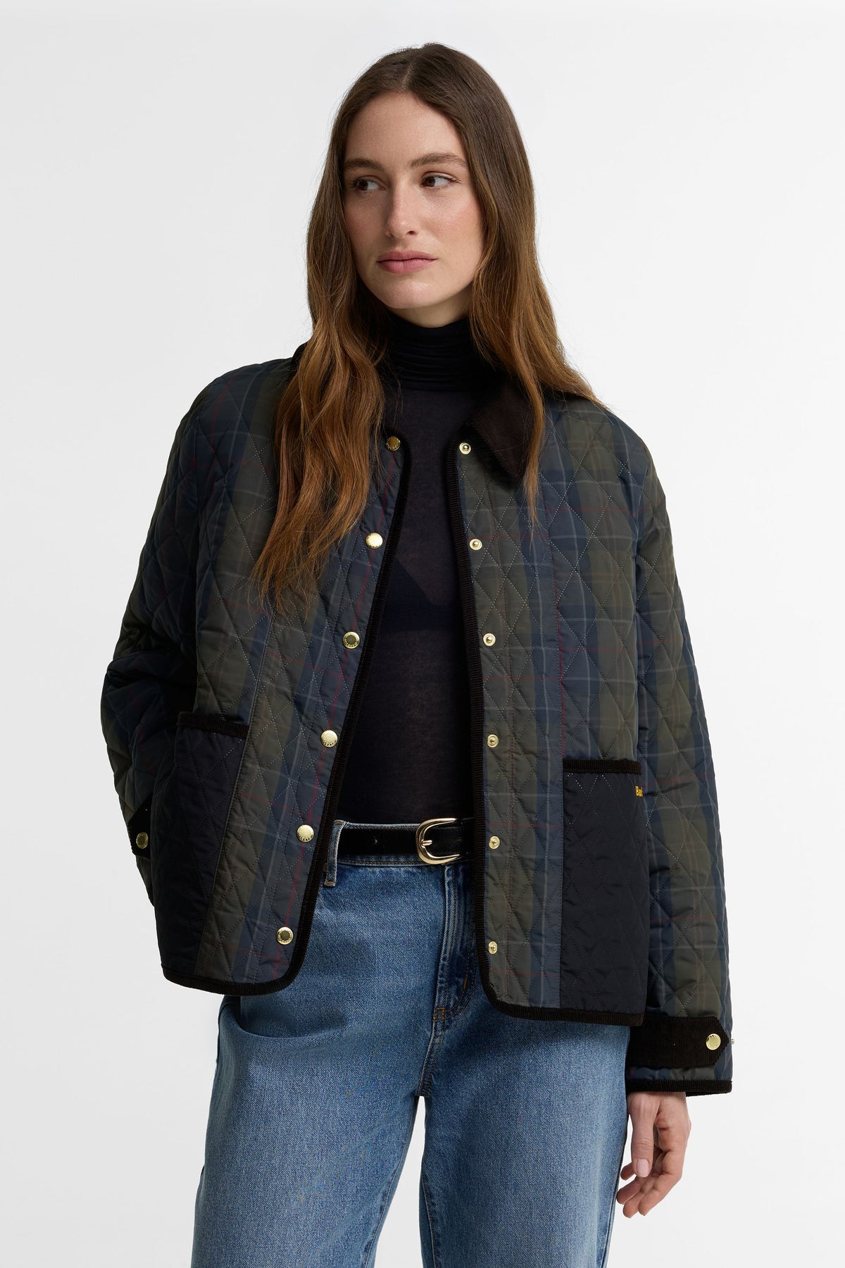 Ainsdale Checked Quilted Jacket Shadow Classic