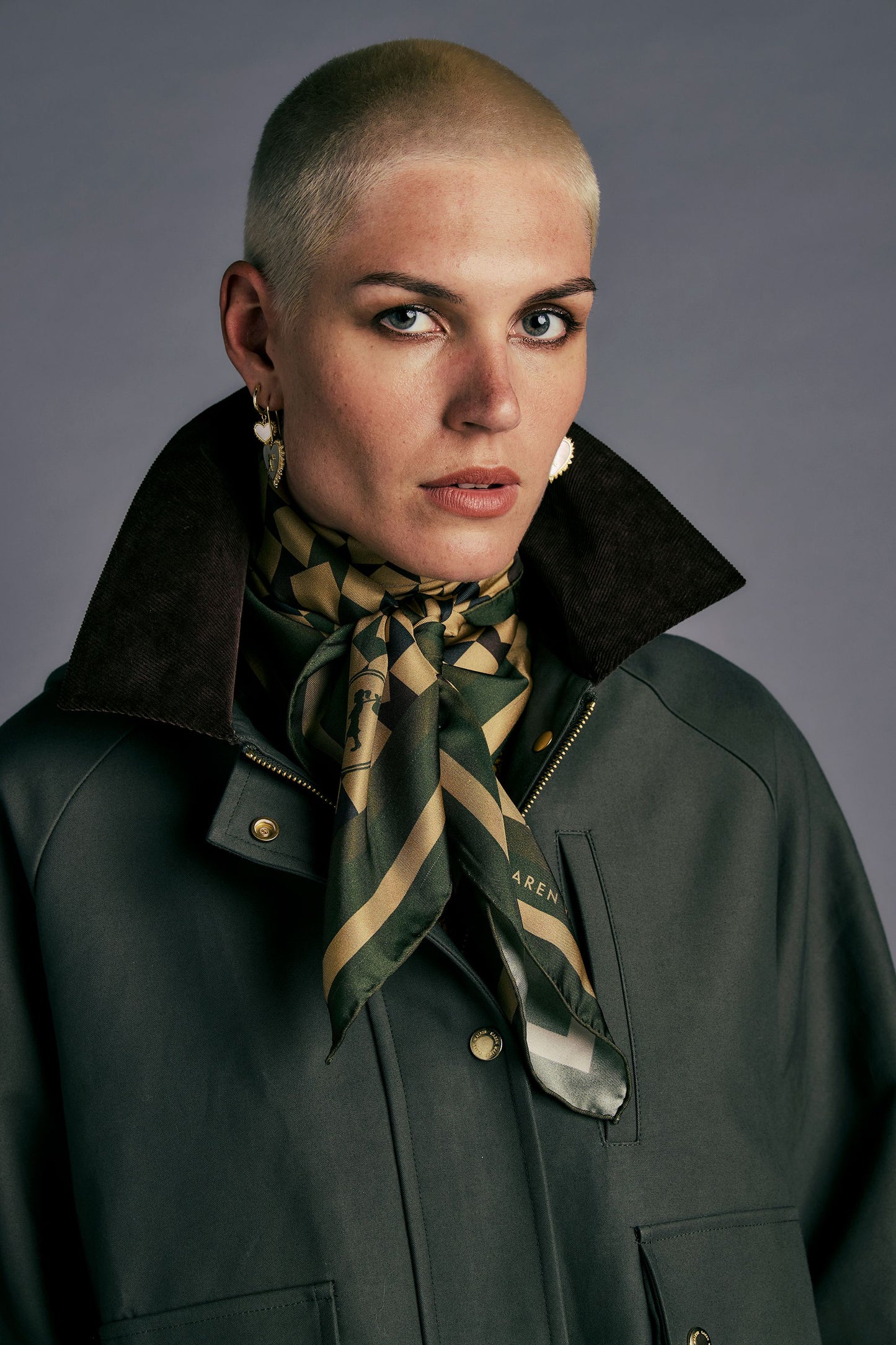 Monogram Large Check Classic Scarf Tan Multi