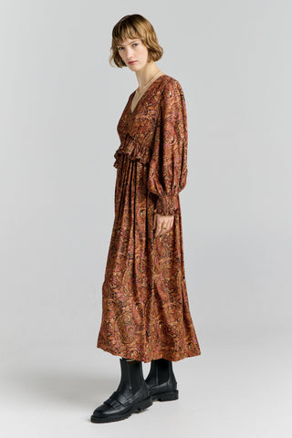 Halo Dress Burgundy Multi