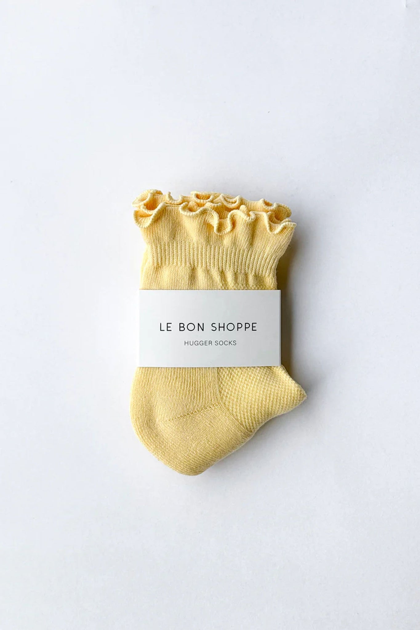Ruffle Hugger Crew Socks Banana Cream/Red