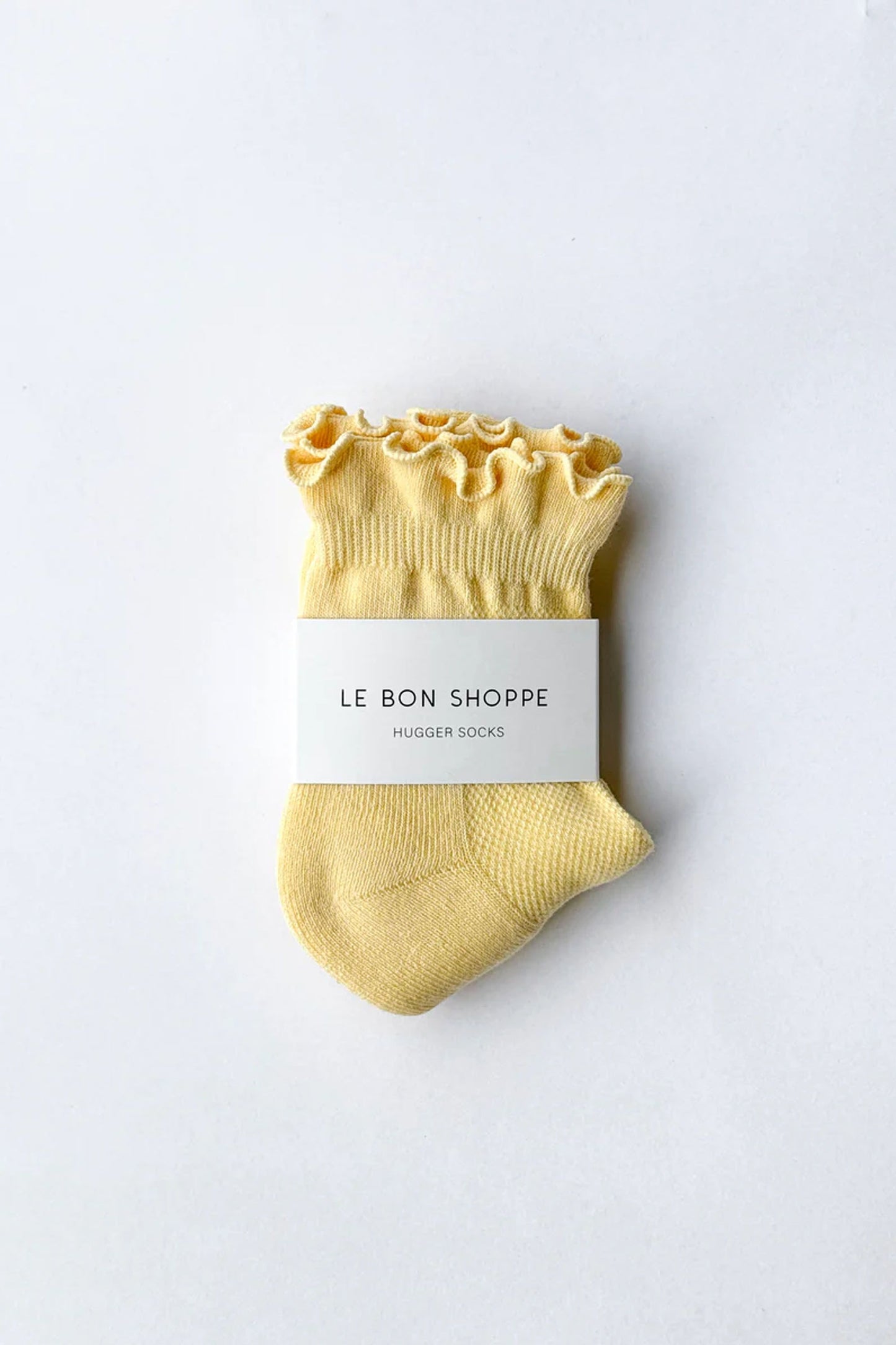 Ruffle Hugger Crew Socks Banana Cream/Red