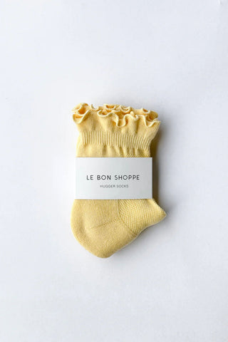 Ruffle Hugger Crew Socks Banana Cream/Red
