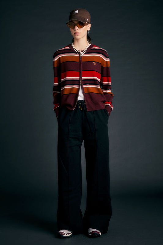 Pin Tuck Track Pants Black