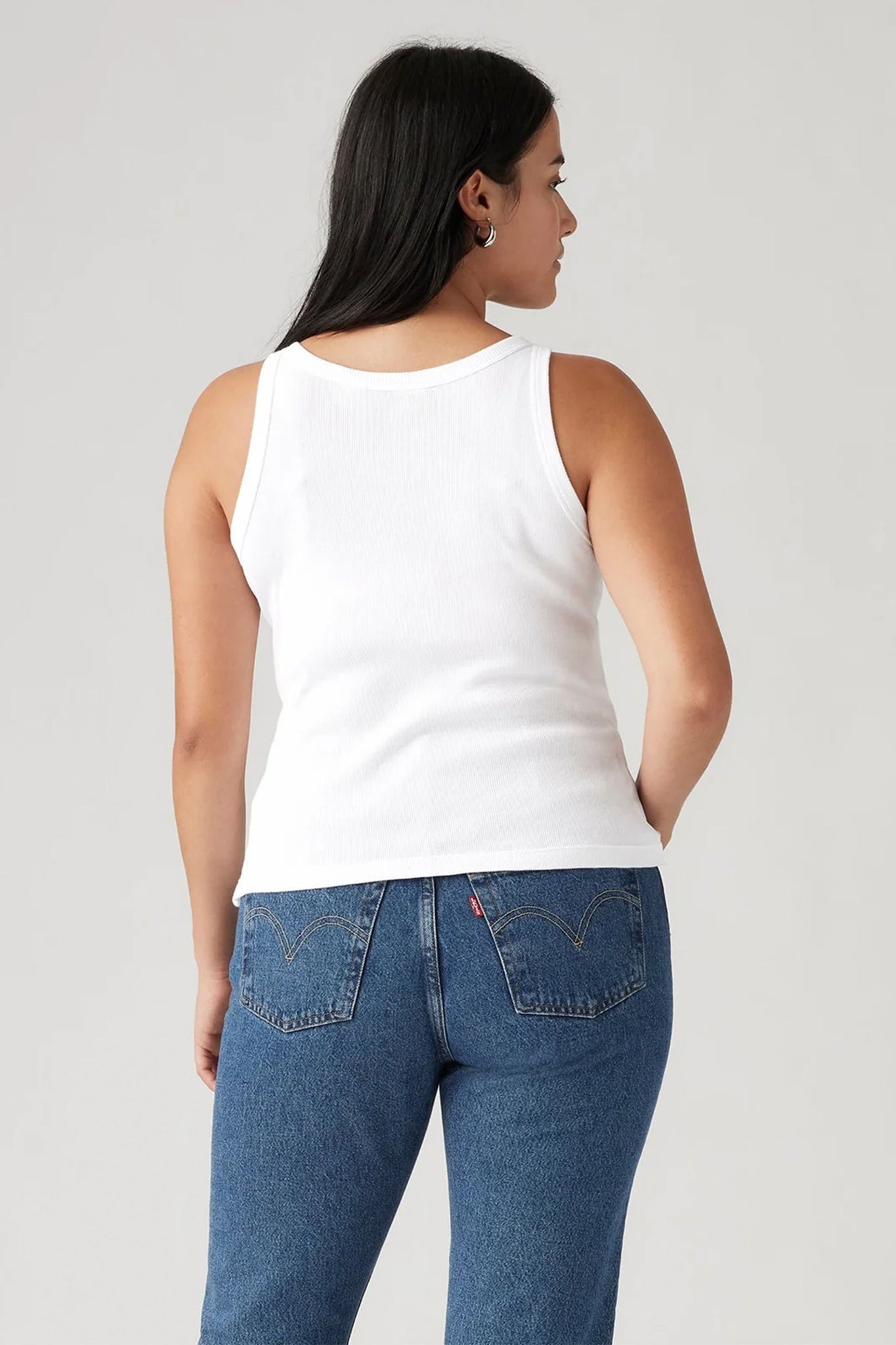 Essential Racer Tank Top White
