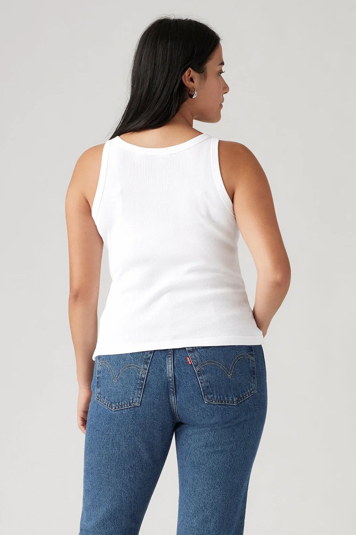 Essential Racer Tank Top White