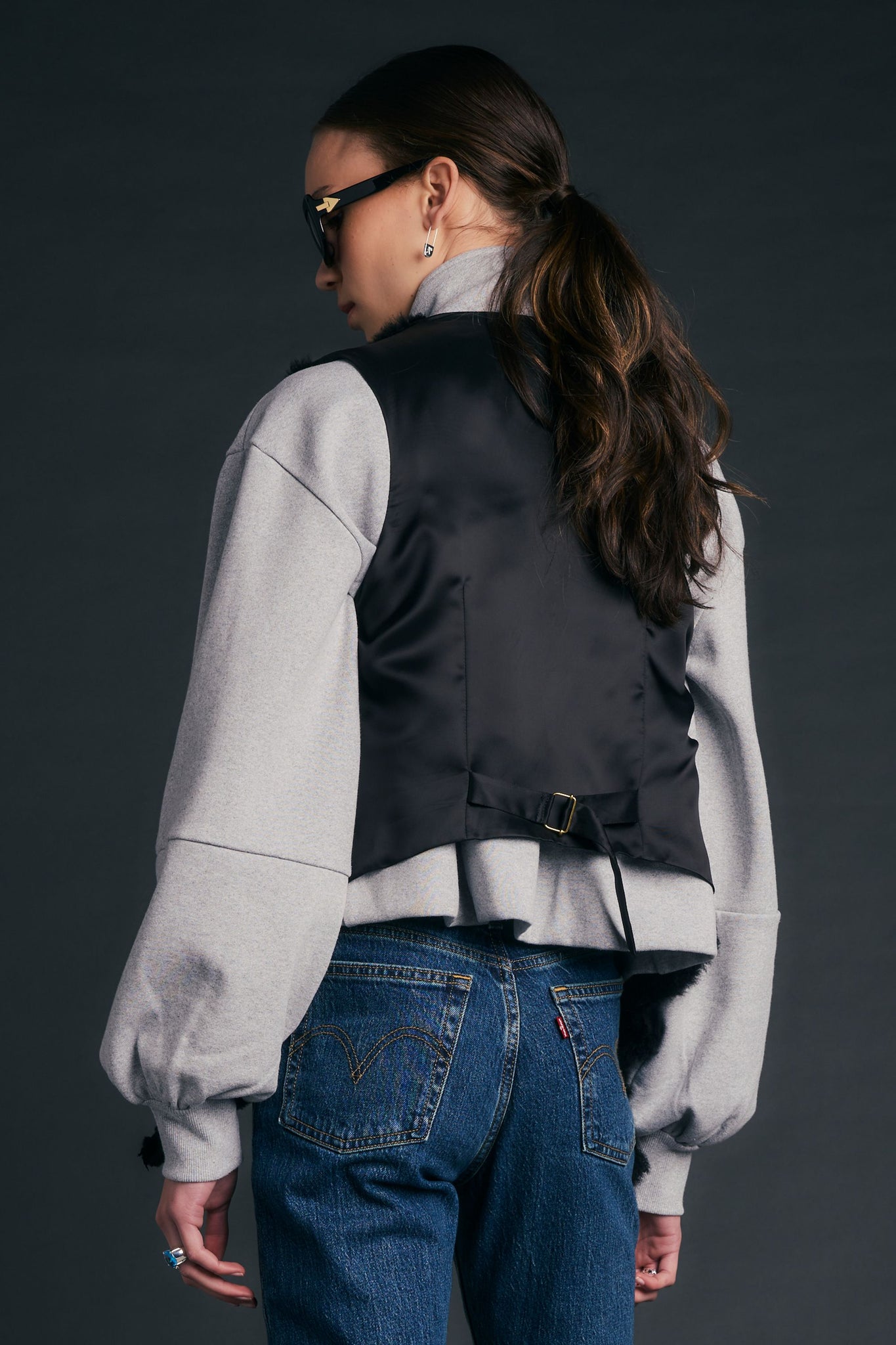 Shearling Waistcoat Black