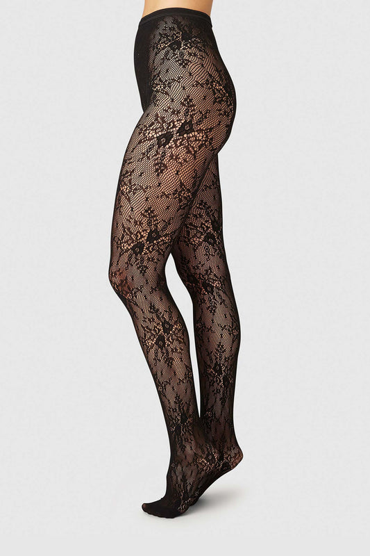 Rosa Lace Tights Black