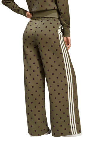 Satin Polka Dots Wide Leg Pant Olive Strata
