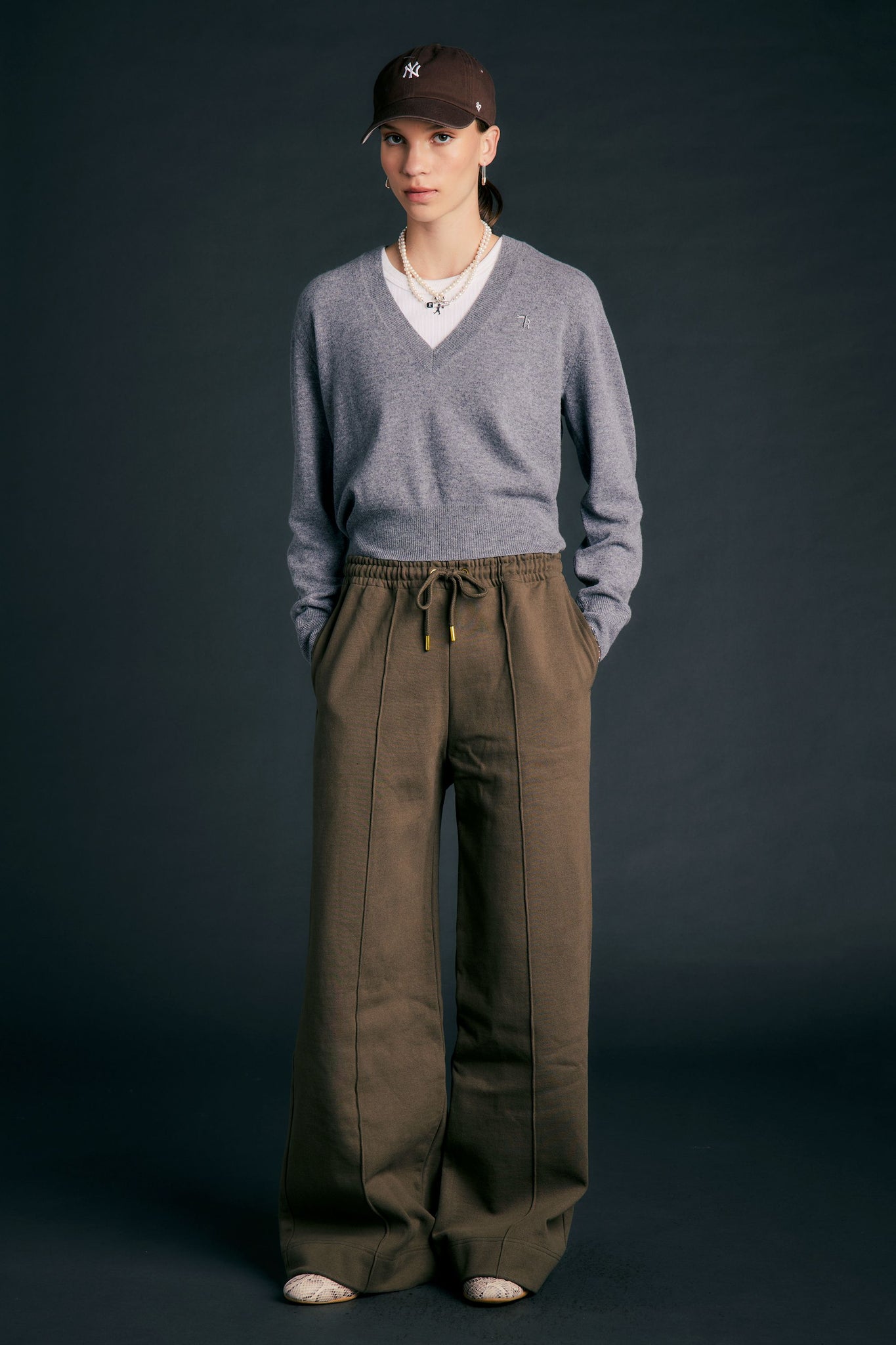 Pin Tuck Track Pants Hunter Green