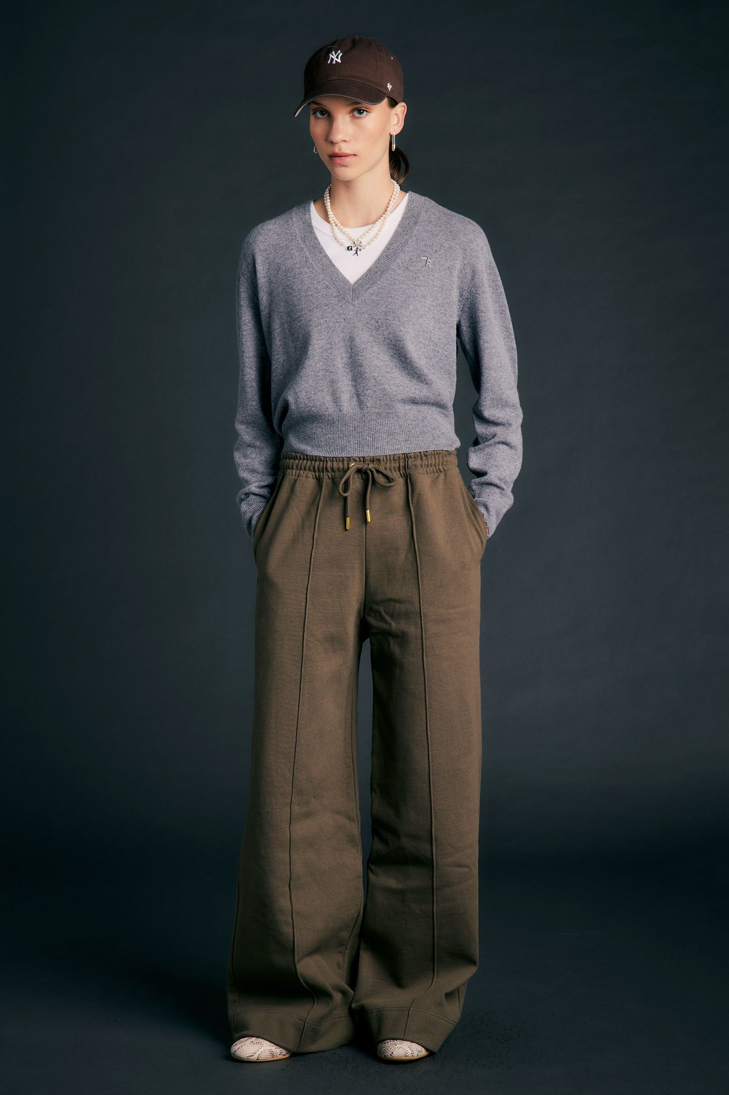 Pin Tuck Track Pants Hunter Green