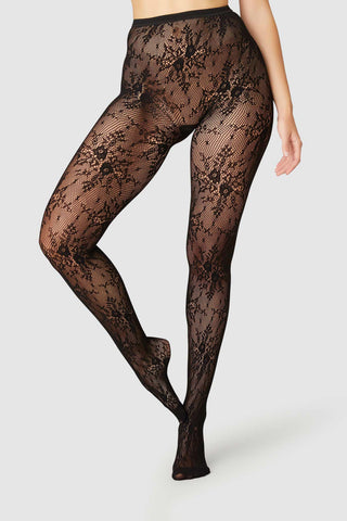 Rosa Lace Tights Black
