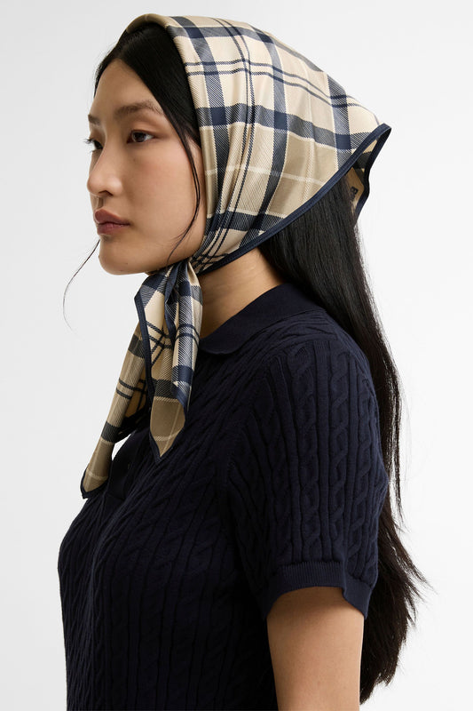 Kinsale Head/Neck Scarf Dress Indigo Tartan