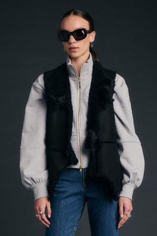 Shearling Waistcoat Black