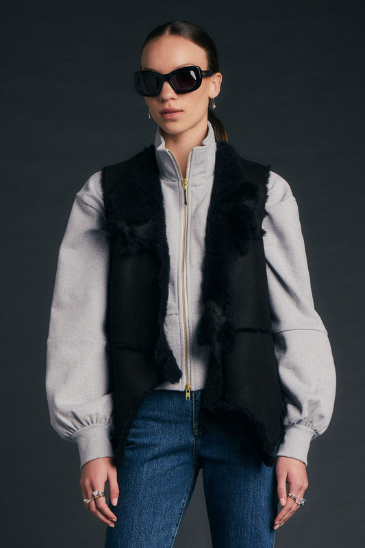 Shearling Waistcoat Black