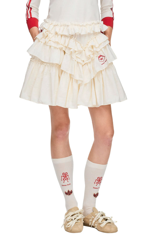 Simone Rocha Frill Skirt Chalk White