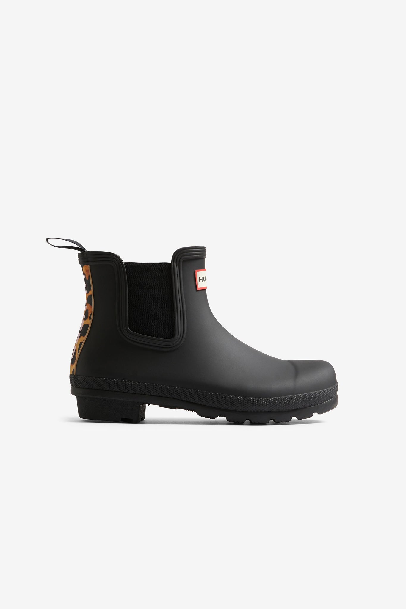 Chelsea Leopard Backstrap Boot Black