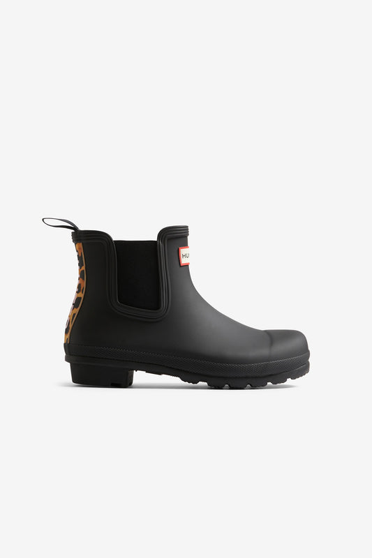 Chelsea Leopard Backstrap Boot Black
