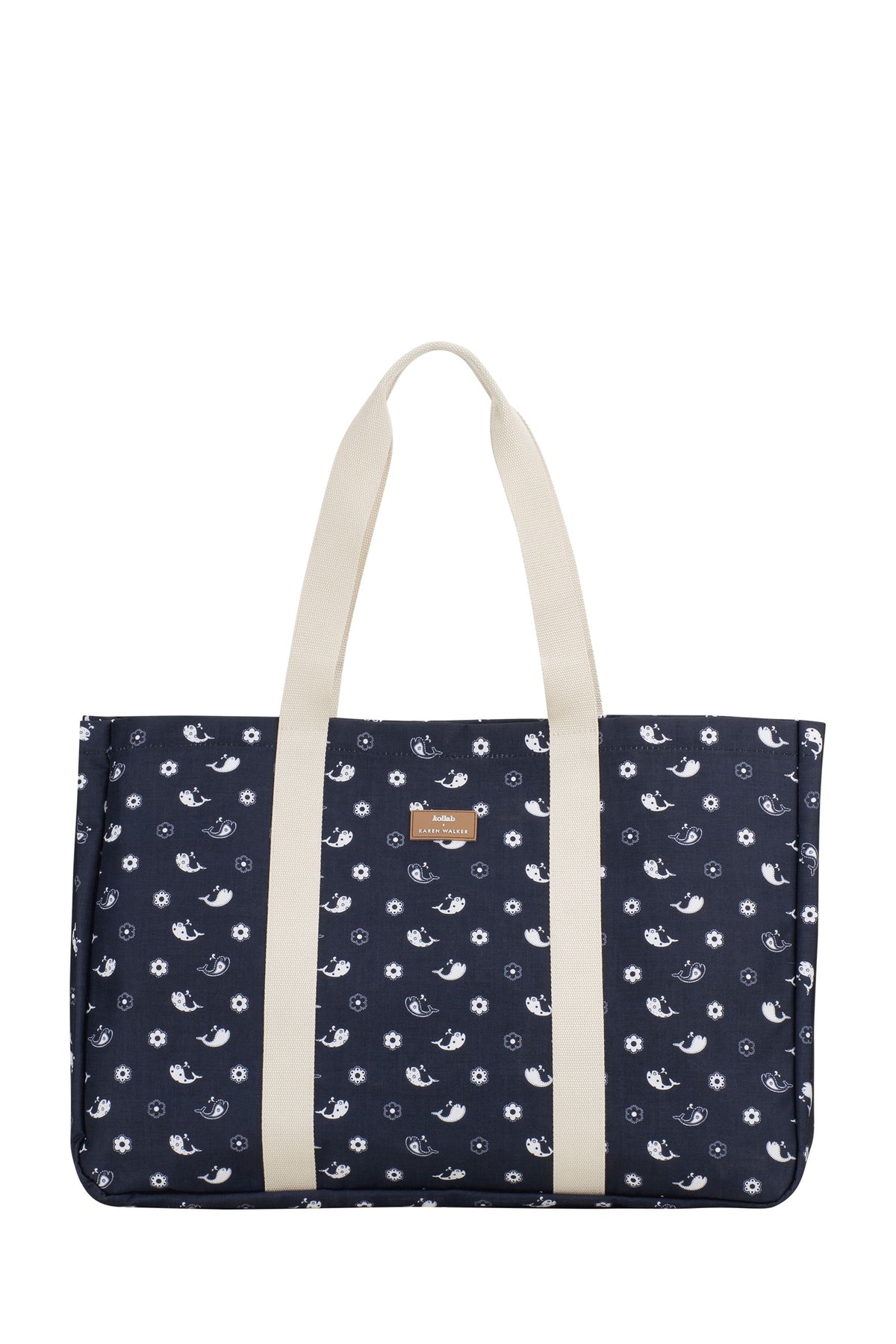 Carryall Cargo Bag Floral Whale Navy