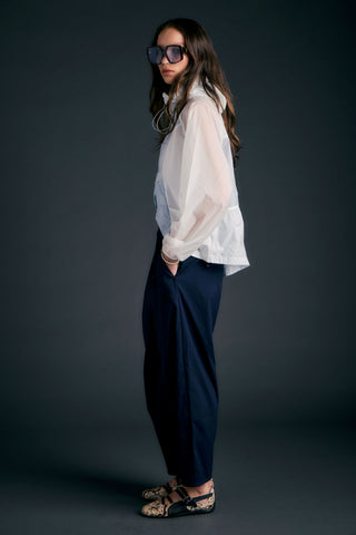 Lightweight Wrapped Barrel Casual Pants Aviator Navy
