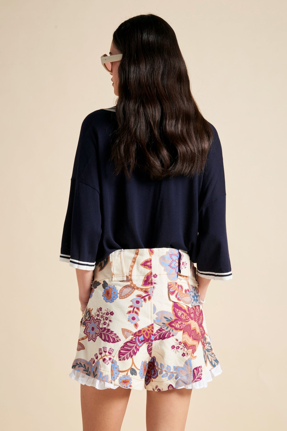 Harbour Organic Cotton Shorts Cream Multi