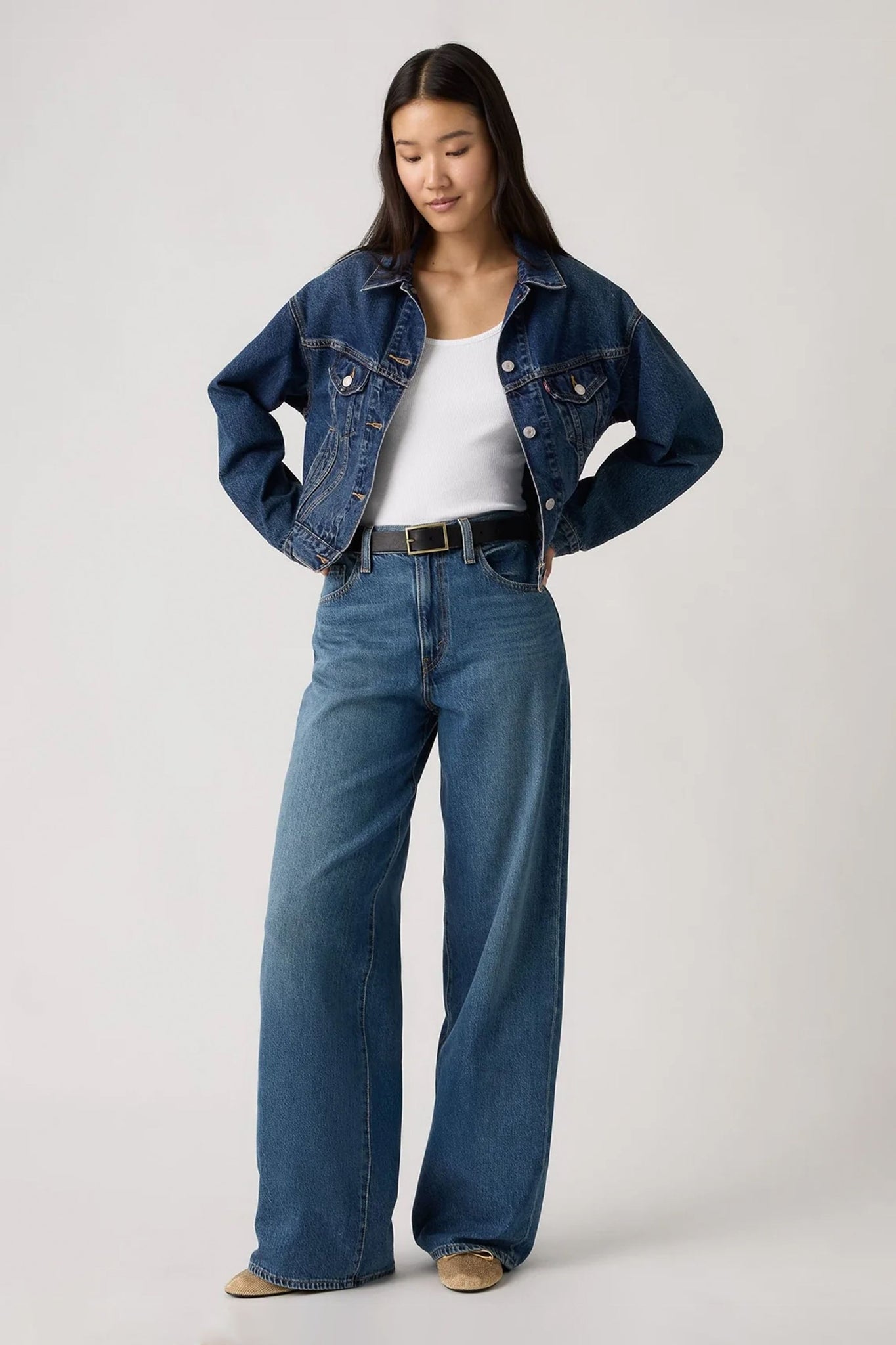 Cinch Wide Leg Pass the Parcel Medium Indigo